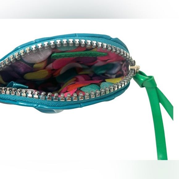 💚New Victoria's Secret Teal & Lime Coin Pouch/ Mini Case - Picture 7 of 8